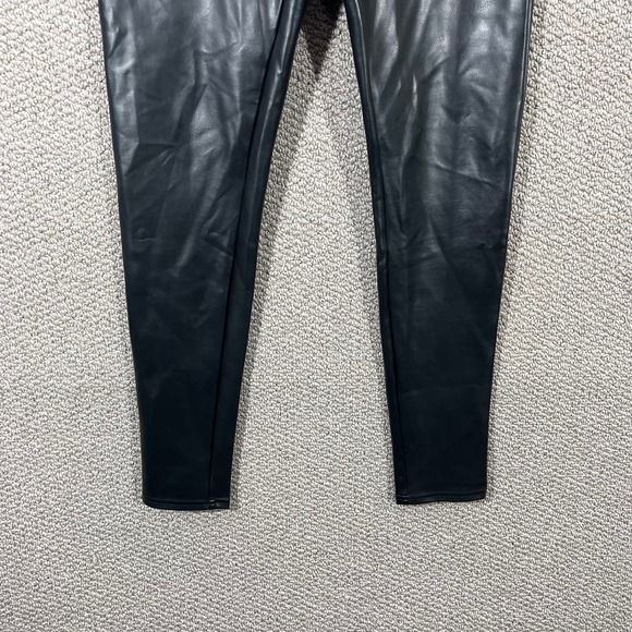 Red Hot Spanx Leggings Womens Large Black Faux Leather Pull On High Rise Stretch - Picture 3 of 10